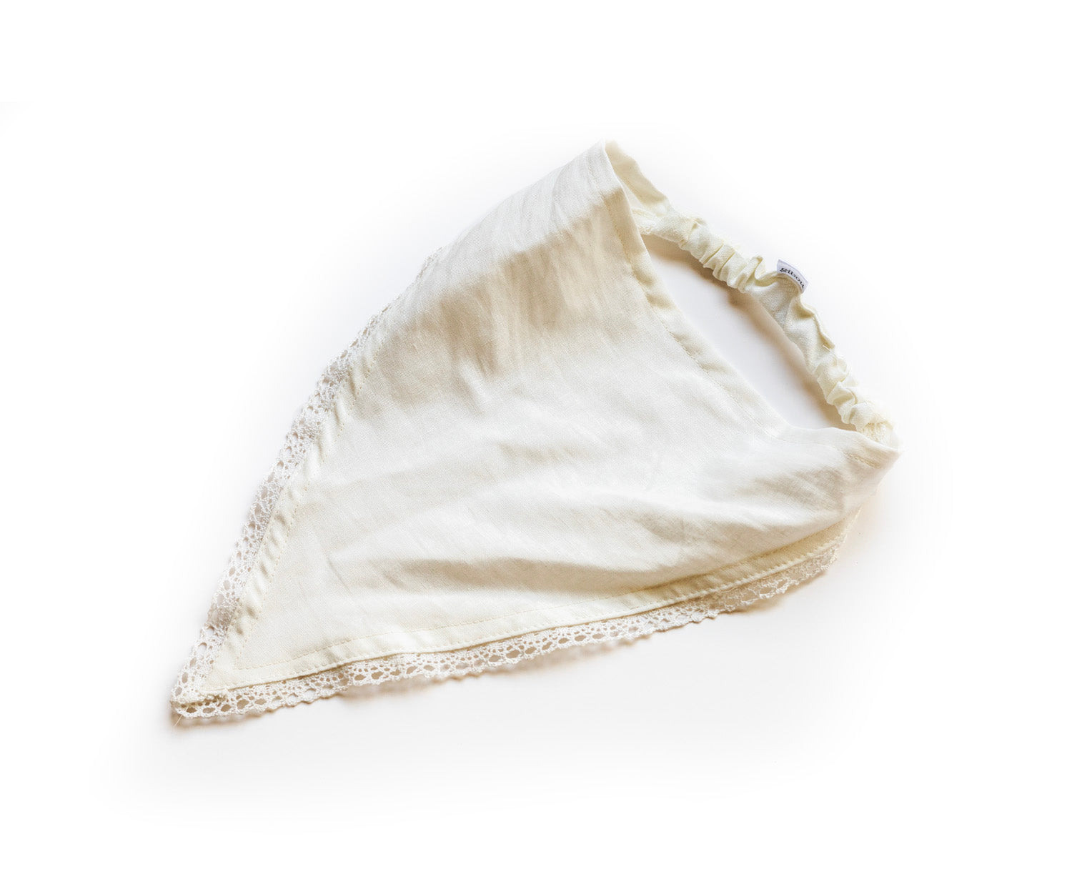 Bandana en lin à bordure dentelle