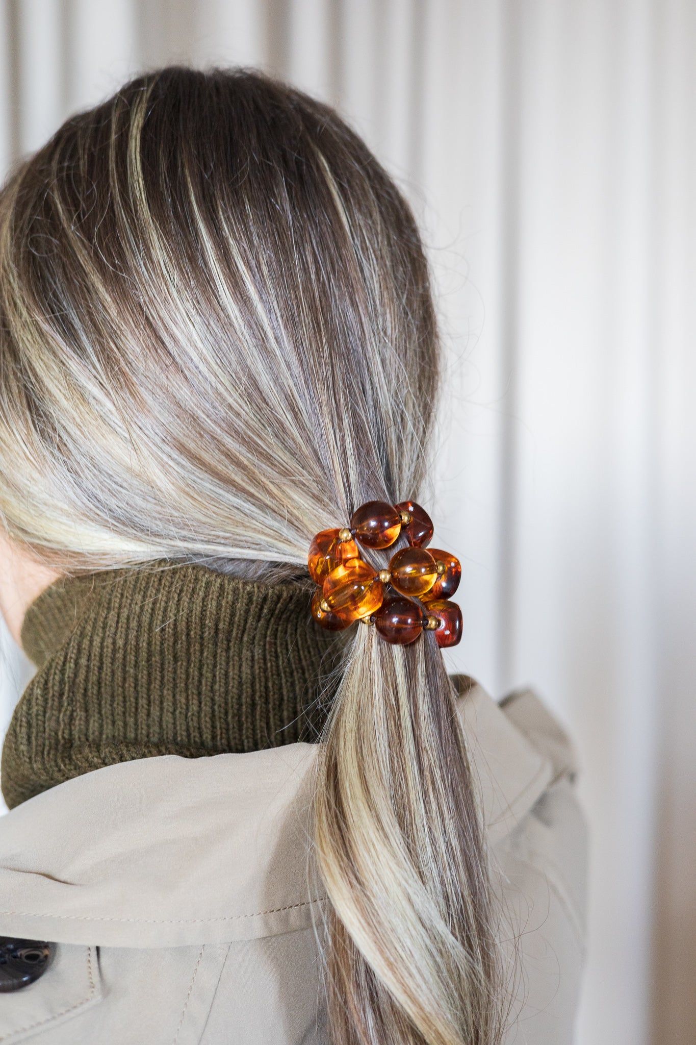 Bracelet de cheveux à grosses billes