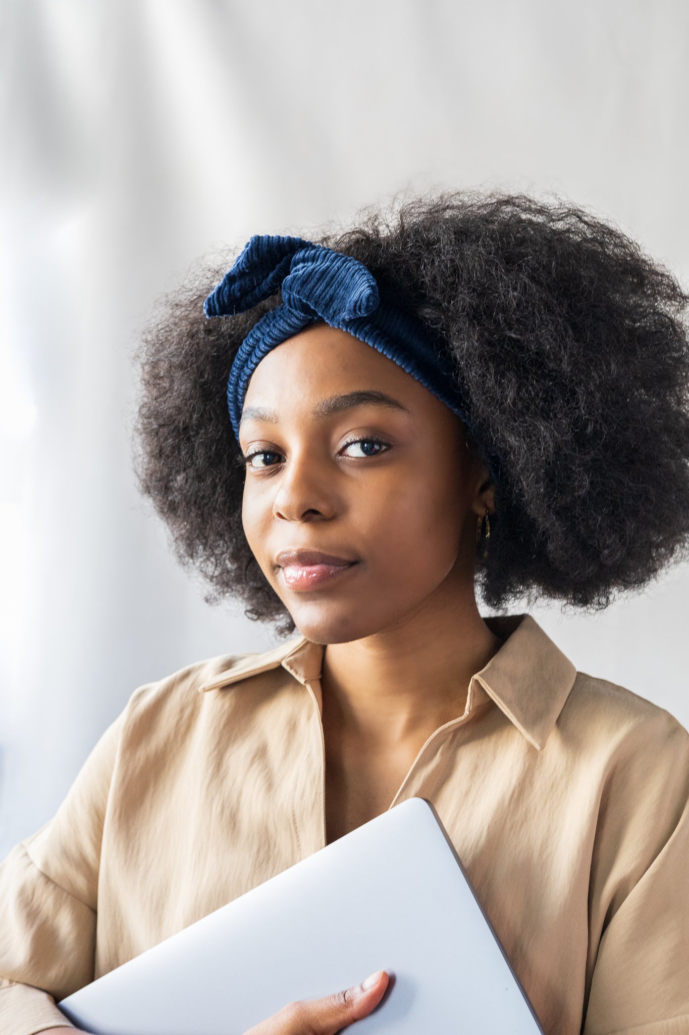 Autumn twist headband in upcycled fabric