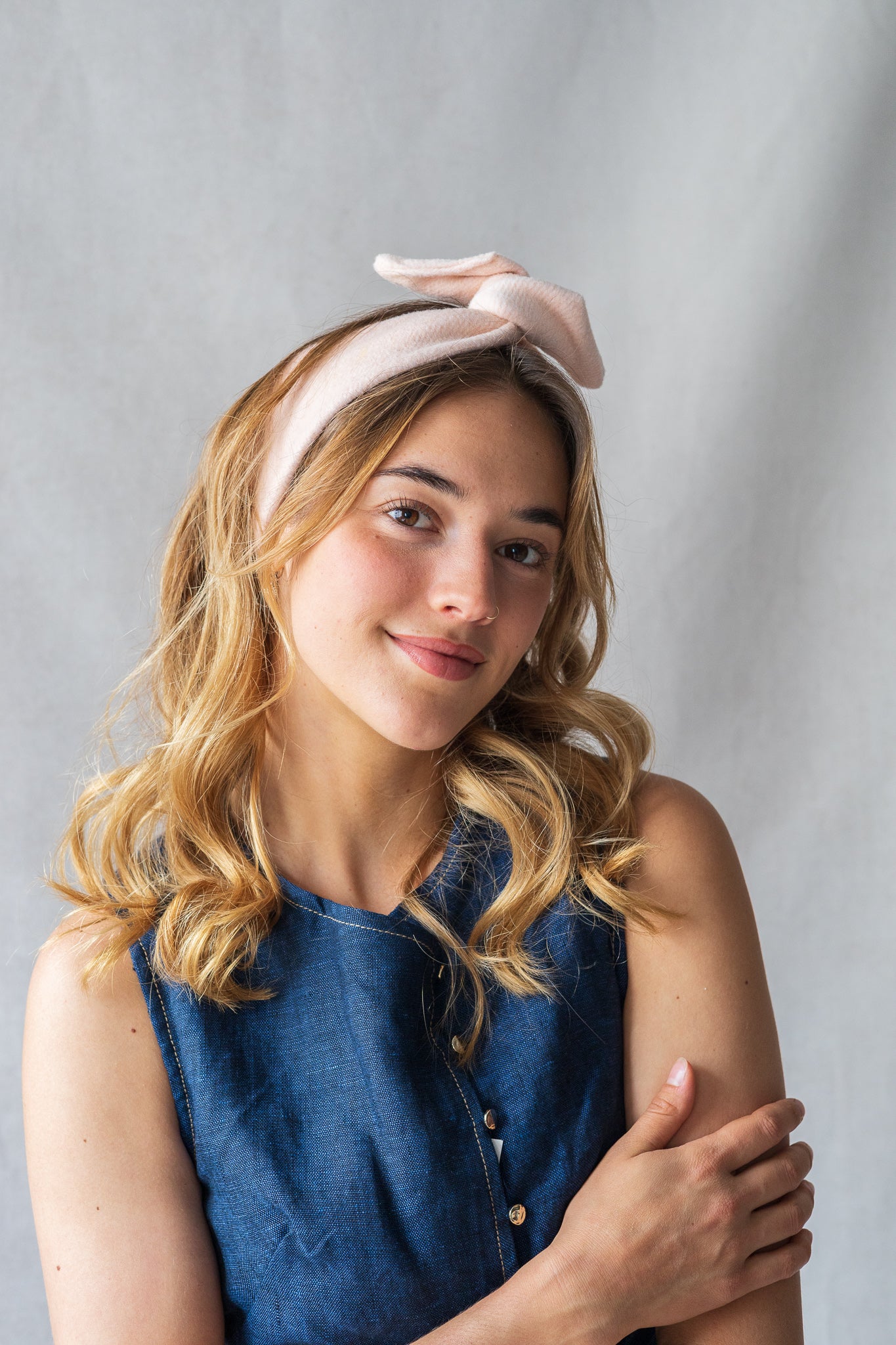Autumn twist headband in upcycled fabric