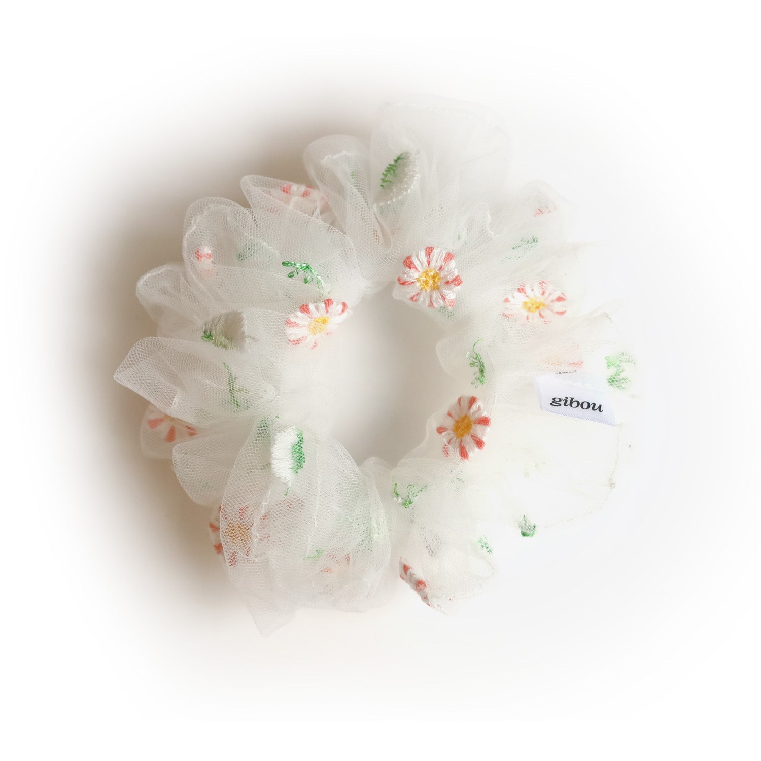 Chouchou en crinoline avec fleurs brodées