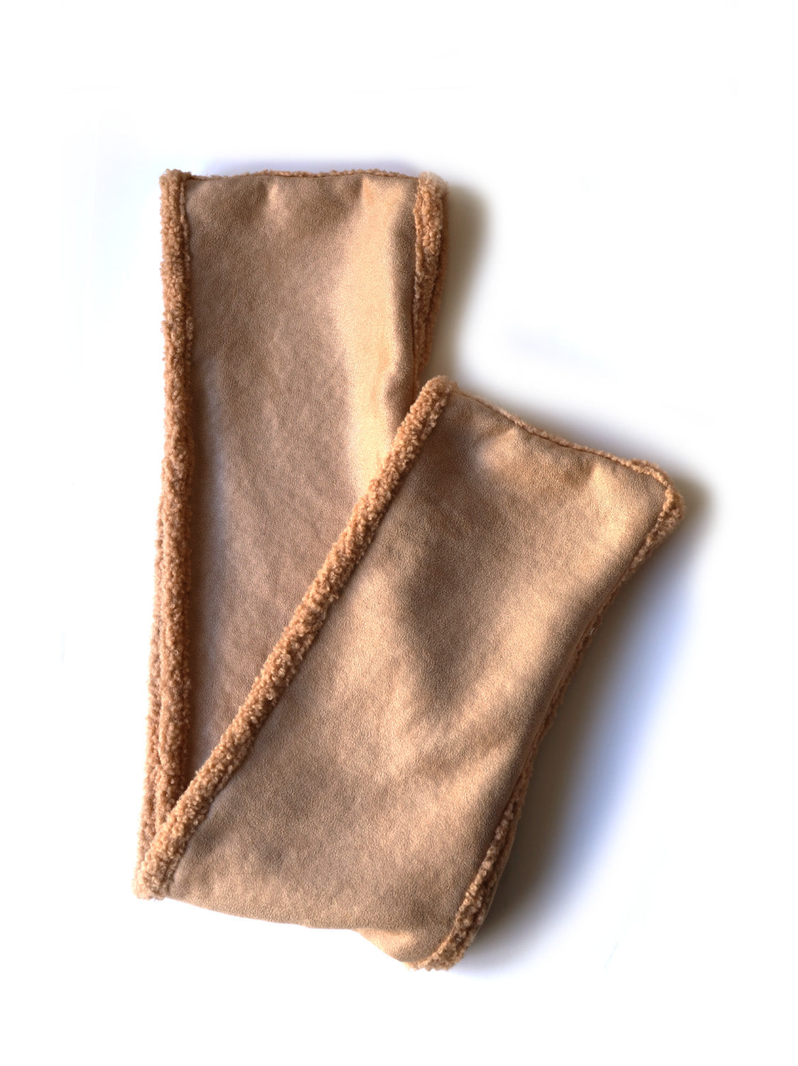 Reversible sherpa suede scarf