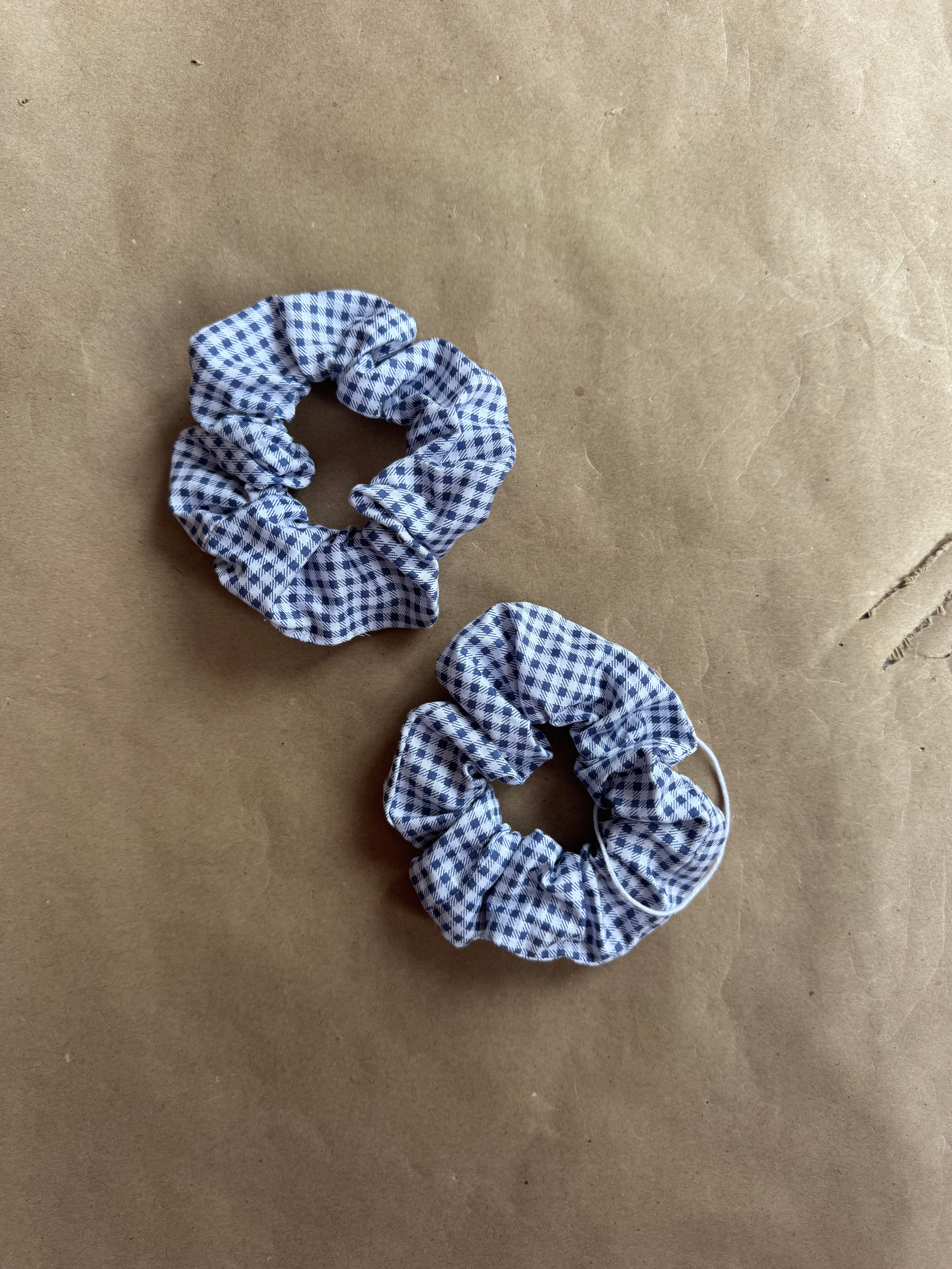 Échantillon - Chouchou vichy bleu et blanc