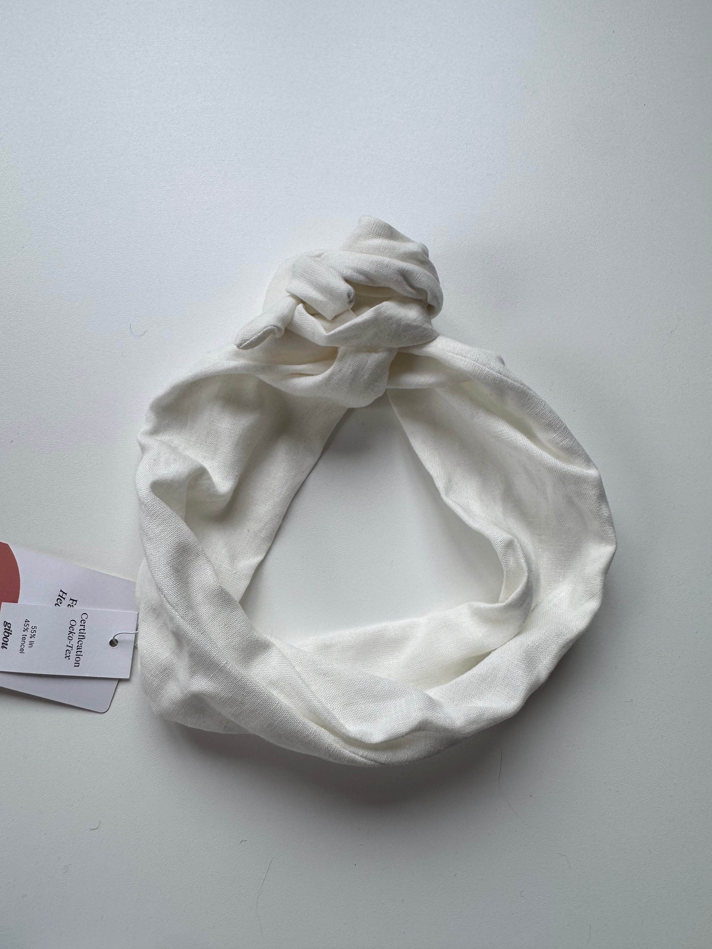 Échantillon - Bandeau large à torsader blanc