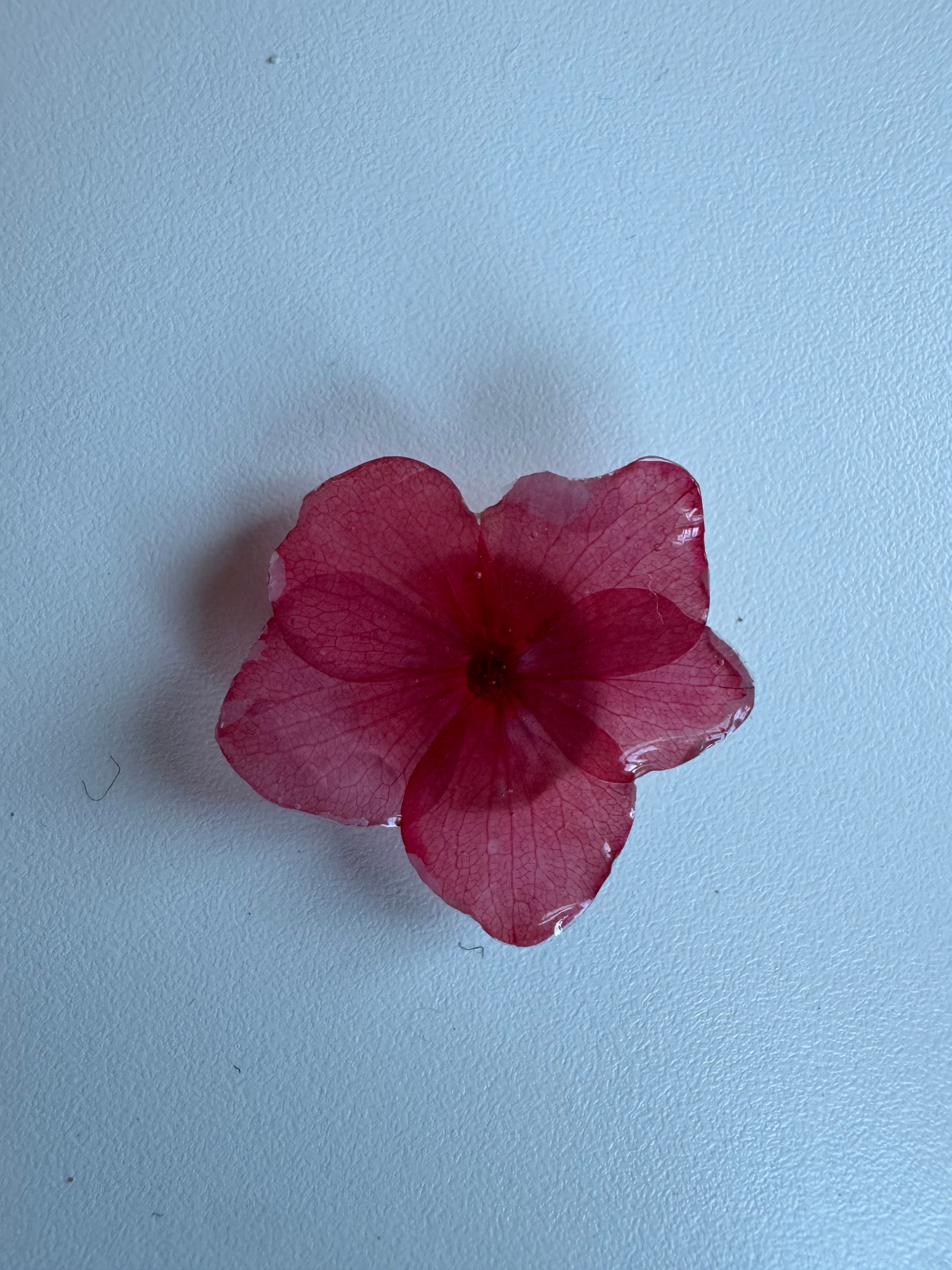 Imparfait - Cache bouton en fleur rouge