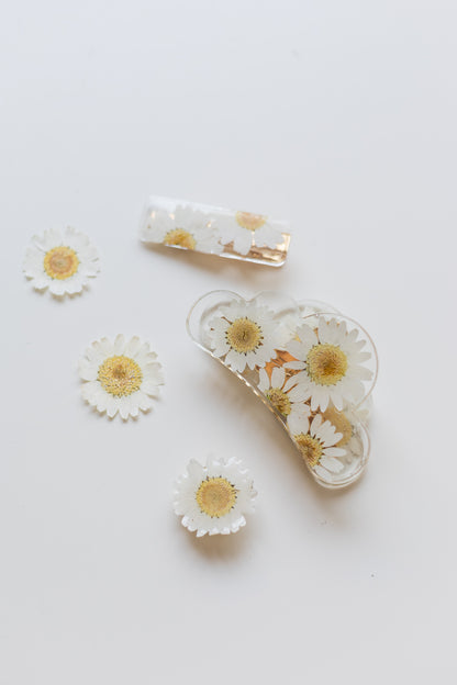Cloud claw clip with dried flowers