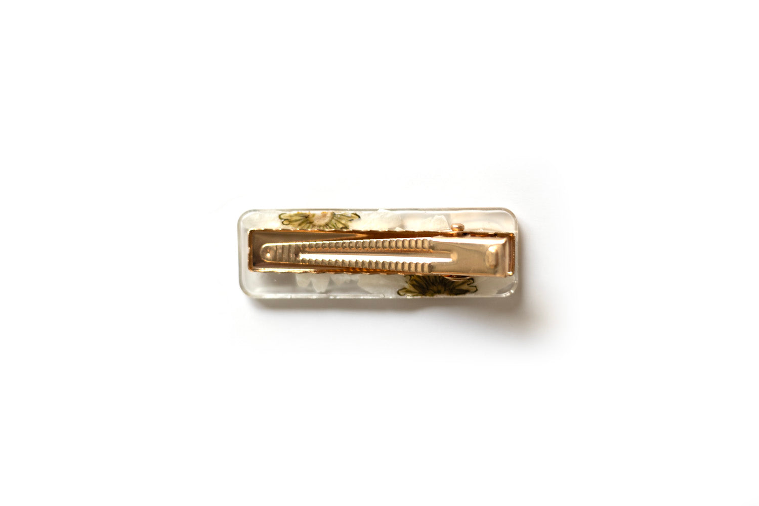 Straight barrette with dried flowers