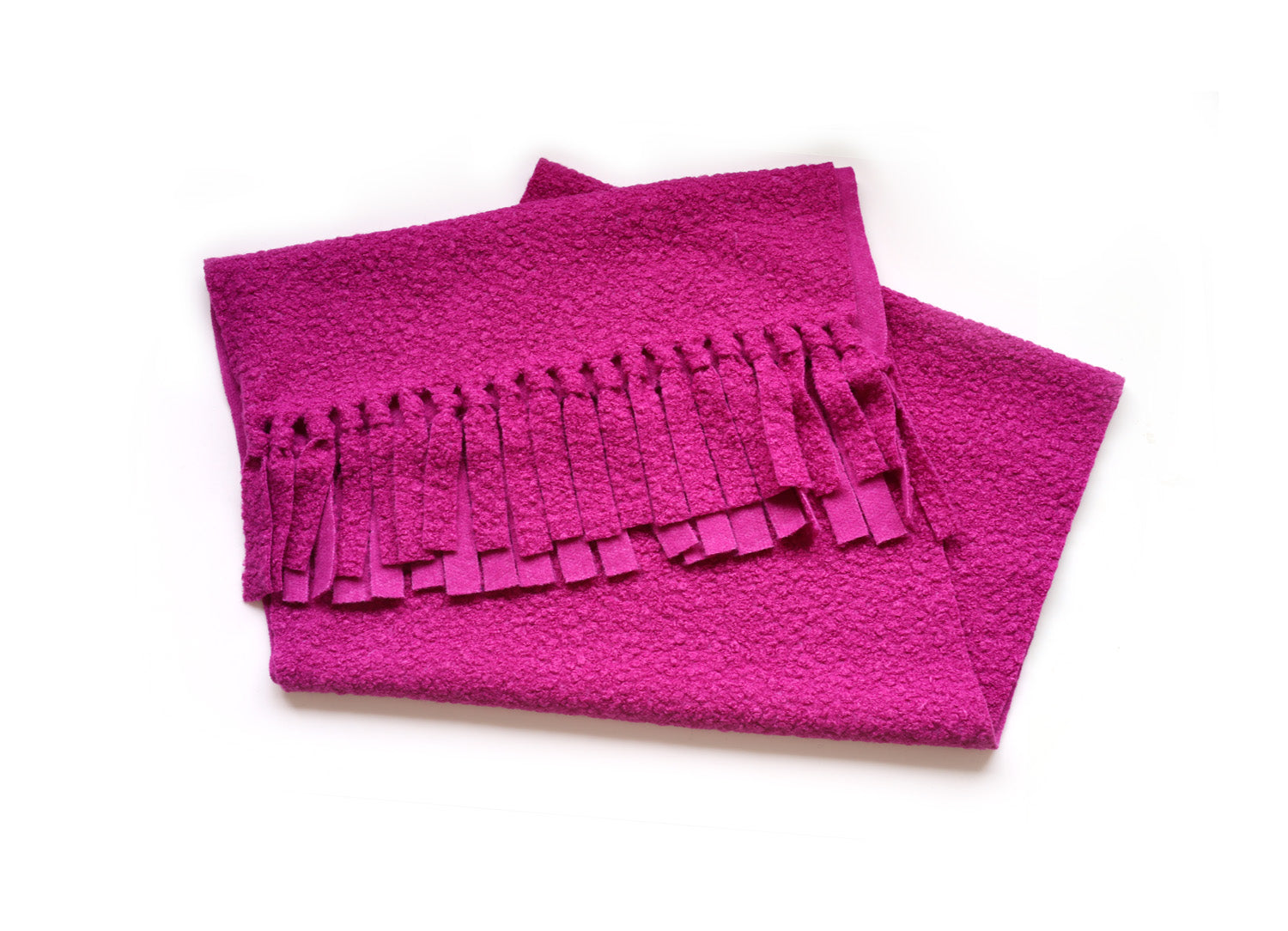 Foulard en molletonné bouclé à franges