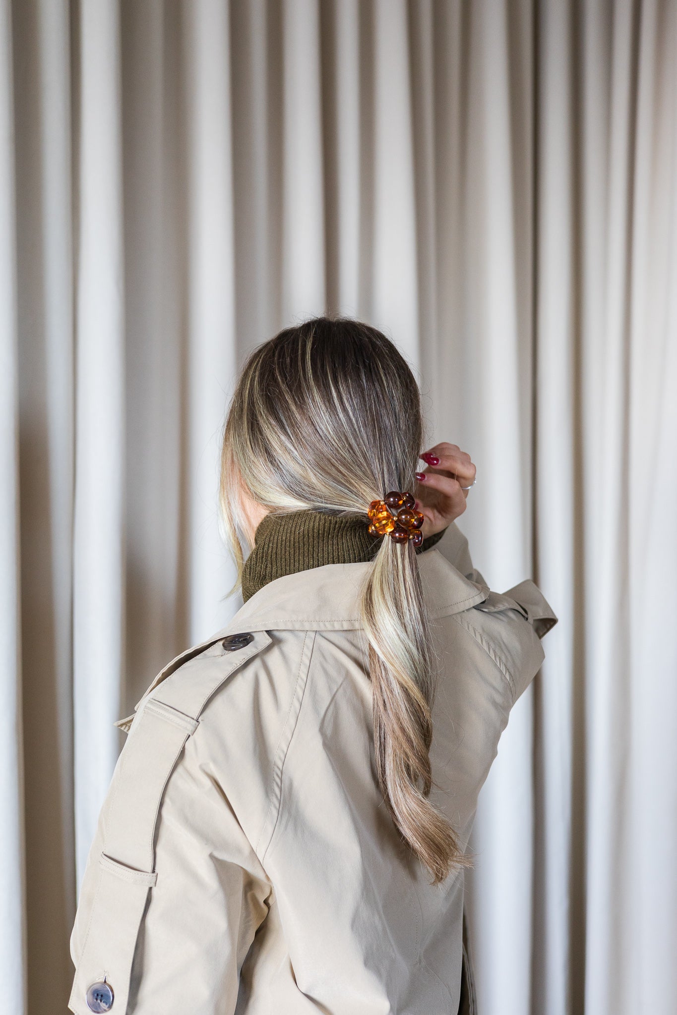 Bracelet de cheveux à grosses billes