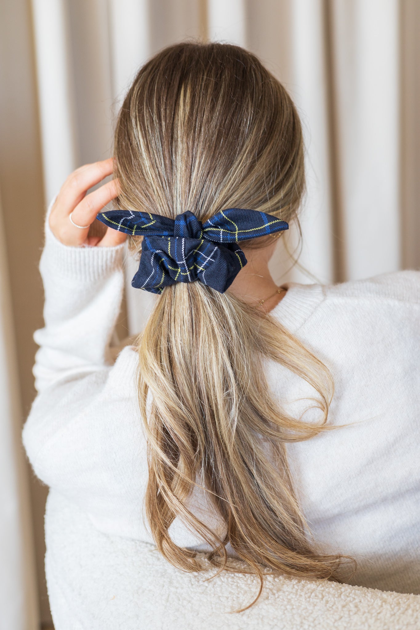 Chouchou tartan bouclé