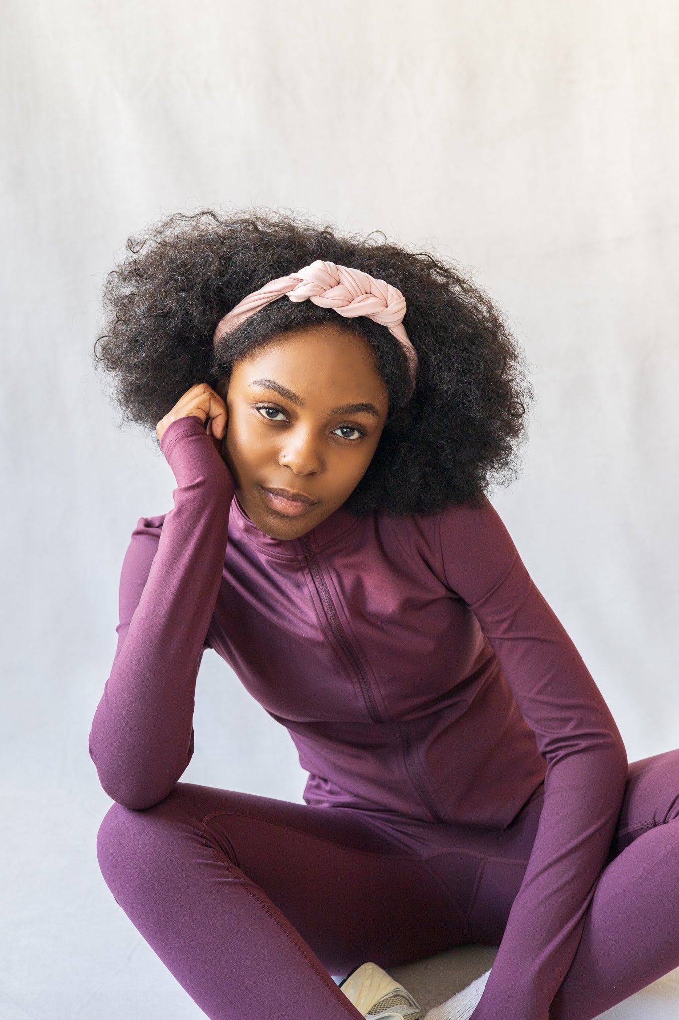 Imparfait - Bandeau 3 noeuds rose fraise