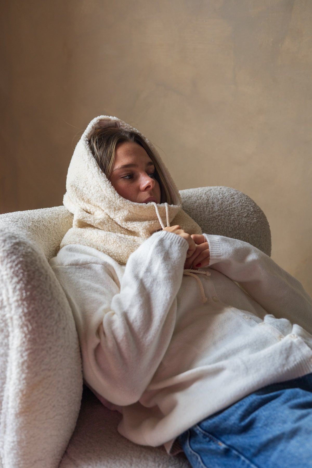 Reversible hooded fleece collar