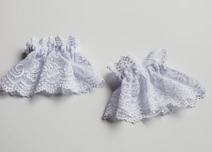 Duo de manchettes en dentelle blanche