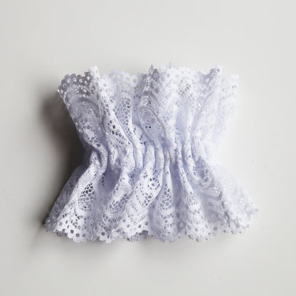 Chouchou en dentelle blanche