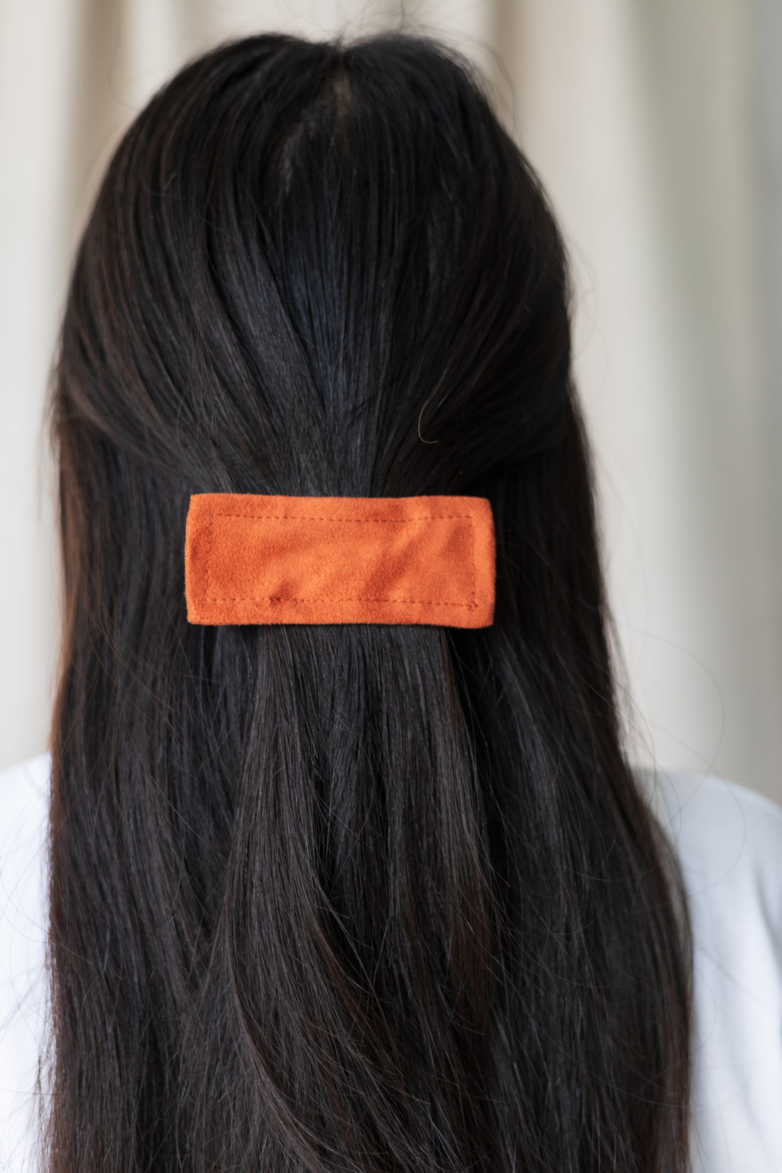 Imparfait - Barrette rectangle orange