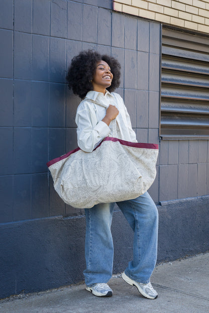 Extra large reversible tote bag