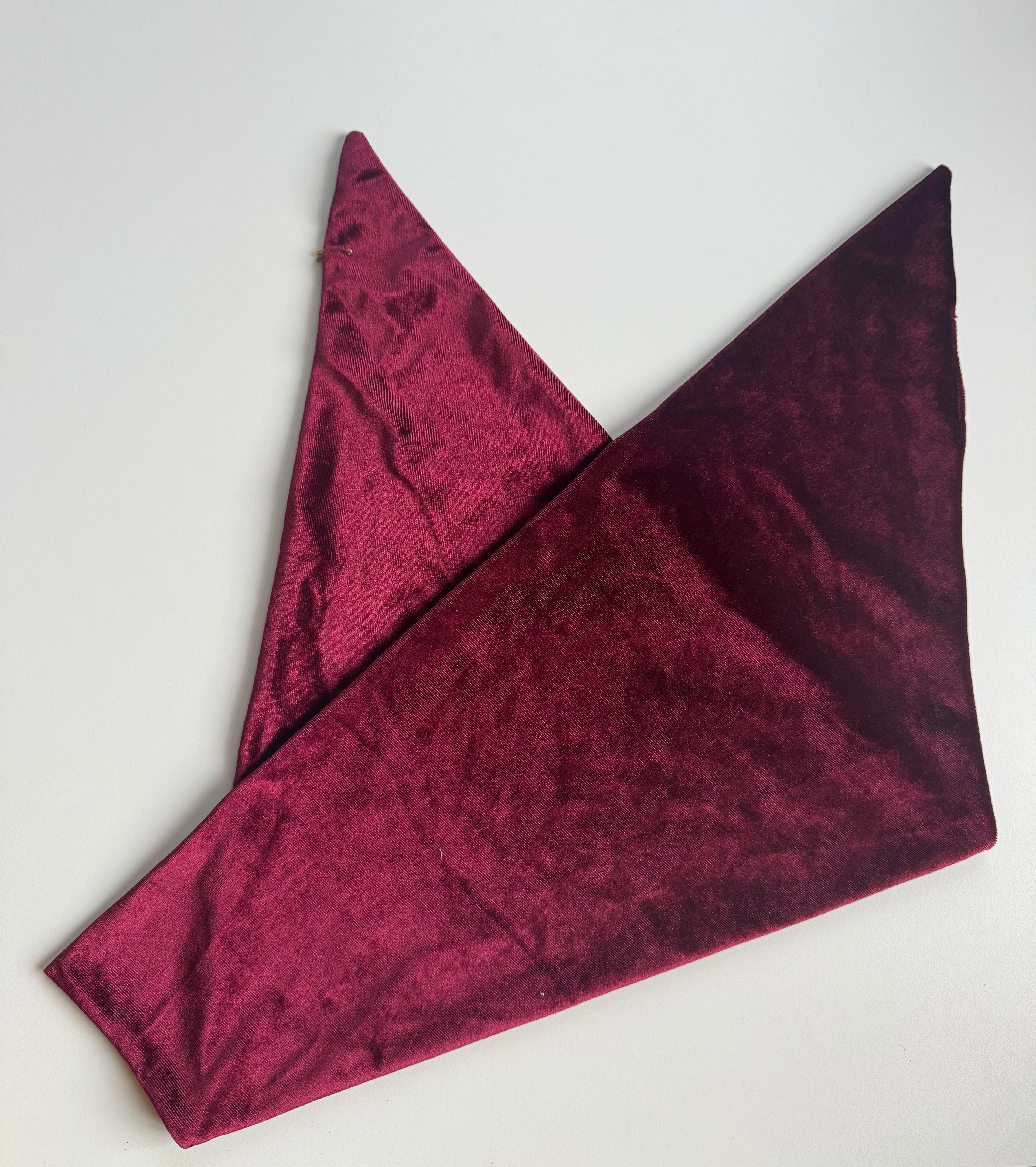 Échantillon - Bandana triangle rouge velours