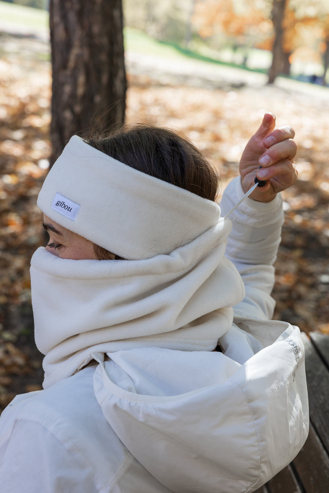 Échantillon - Cache cou en polaire bleu