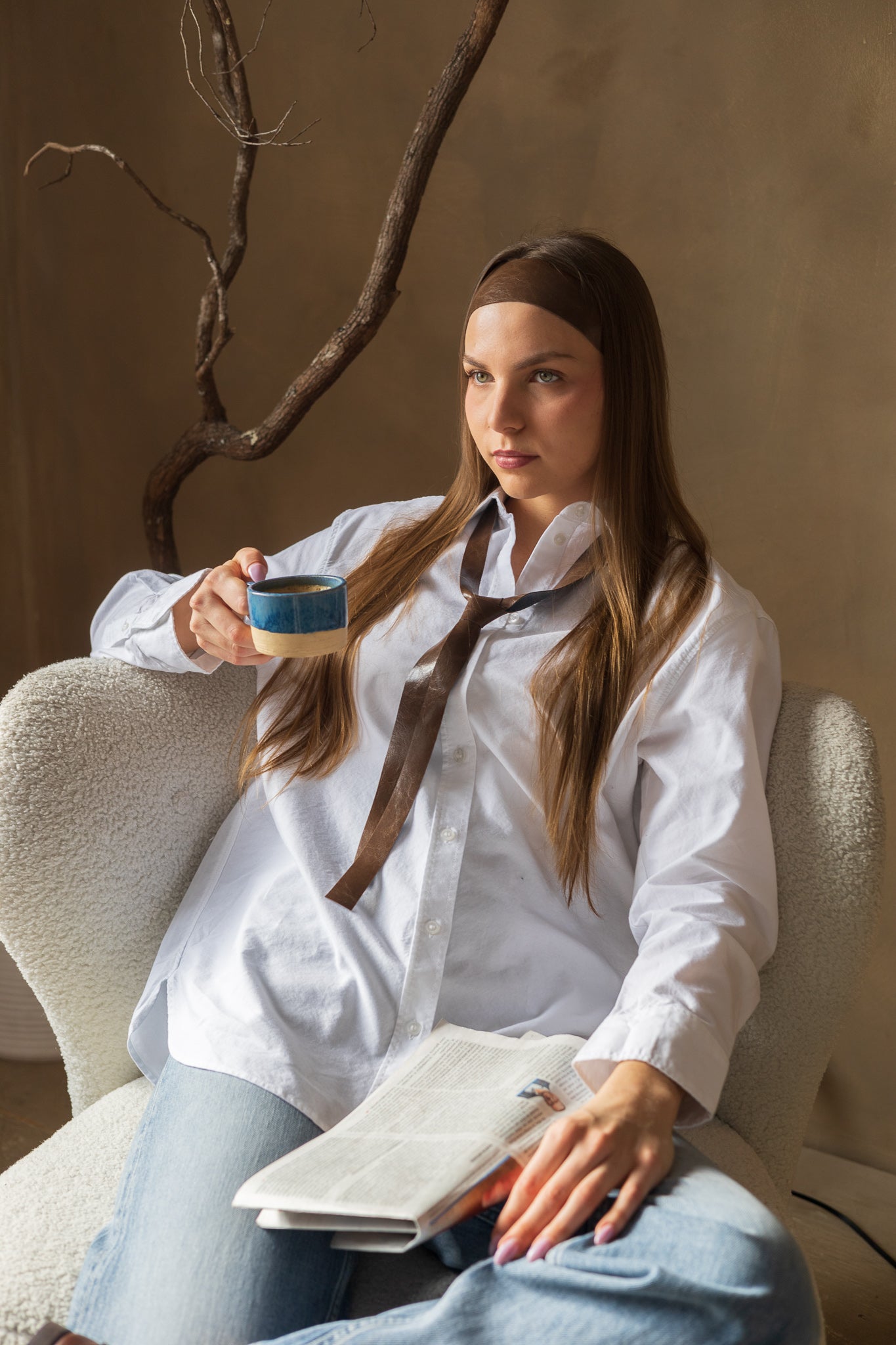 Bandeau plat en similicuir