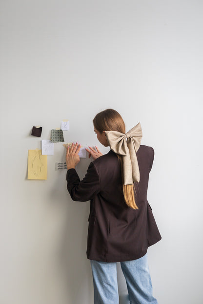 Échantillon - Boucle XXL en chevron avec franges