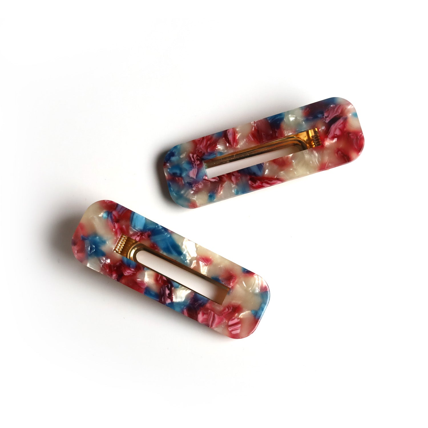 Rectangular Acetate Barrettes (Set of 2)