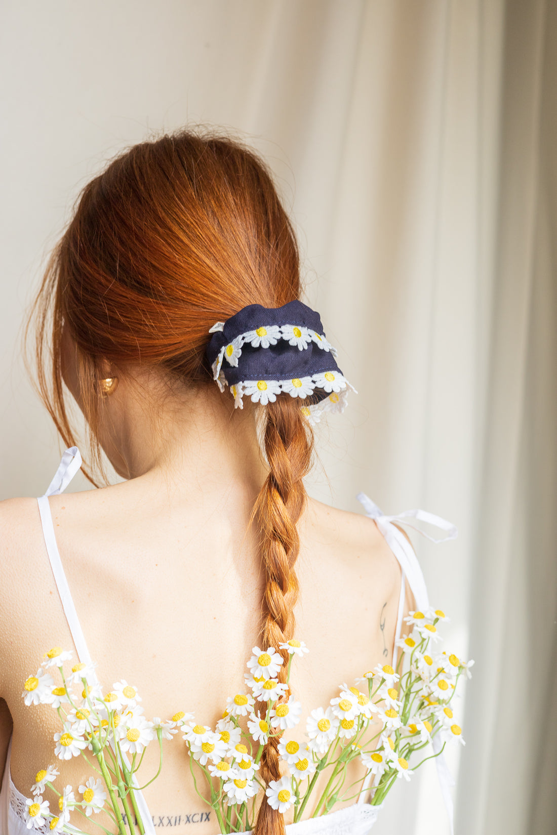 Chouchou à bordure marguerites