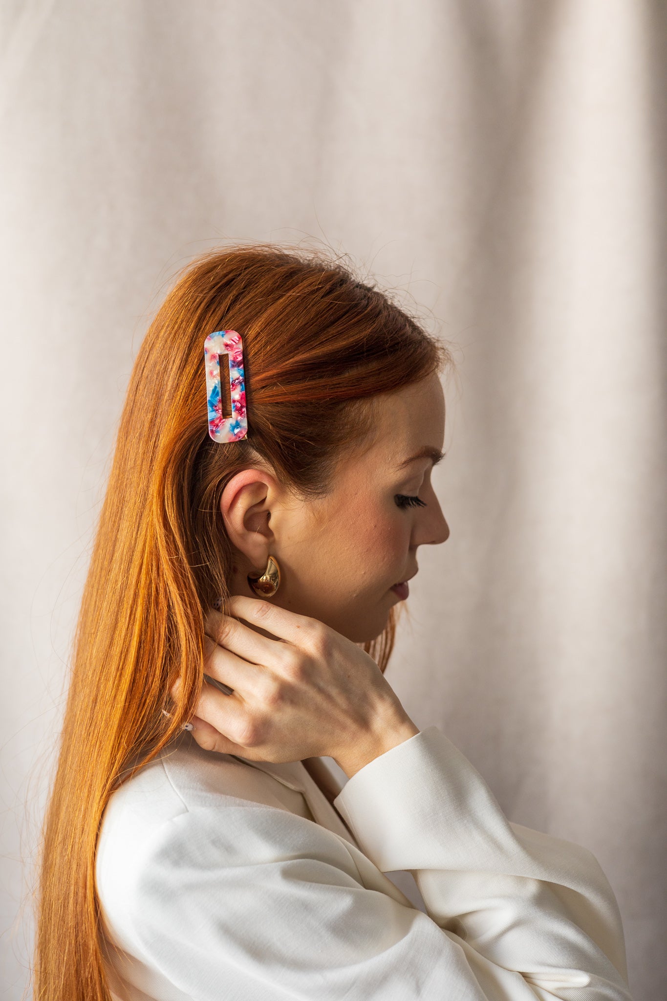 Rectangular Acetate Barrettes (Set of 2)