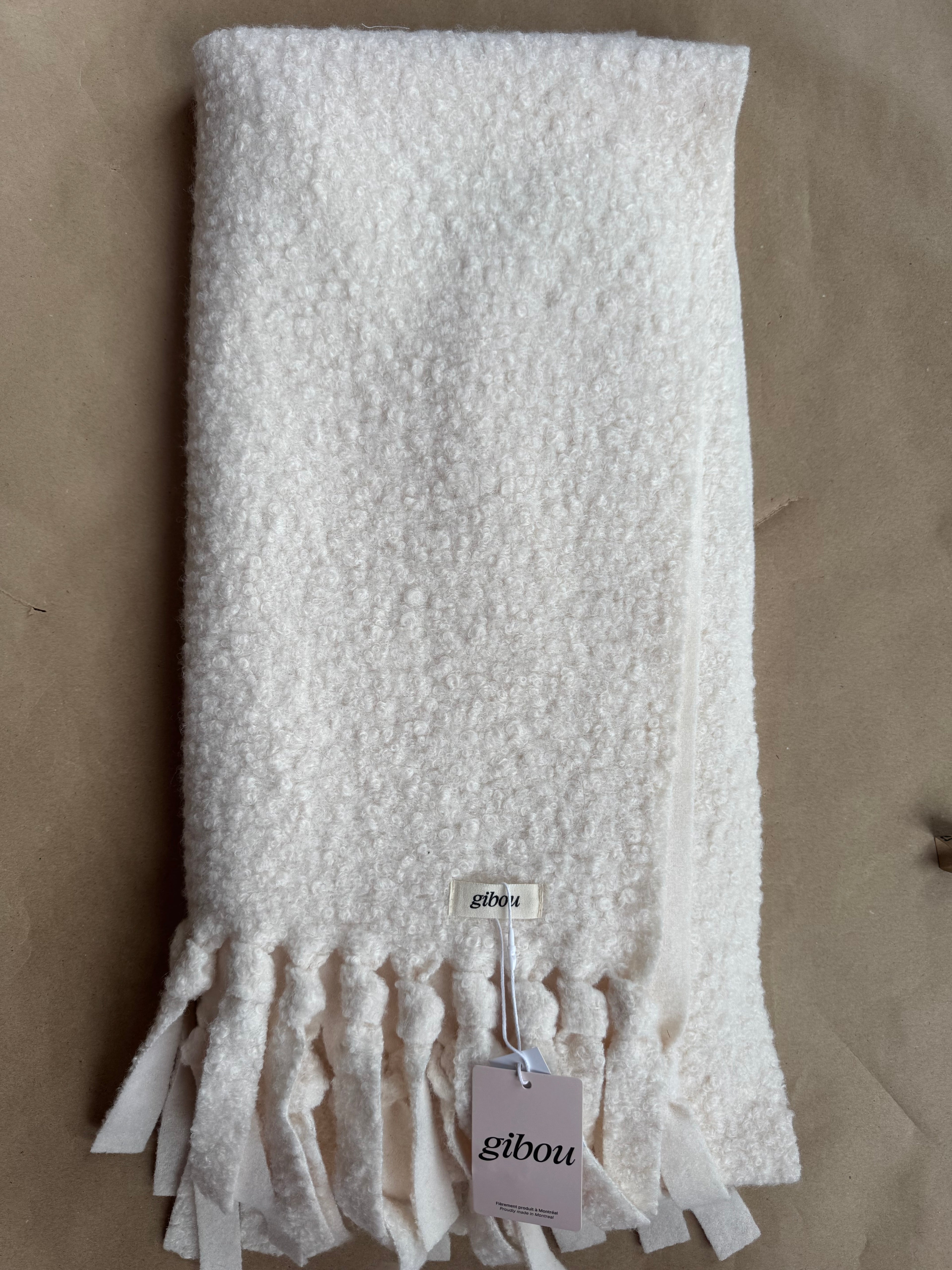 Imparfait - Foulard à franges crème