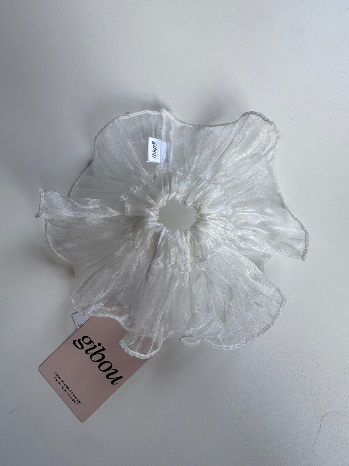 Échantillon - Chouchou blanc organza