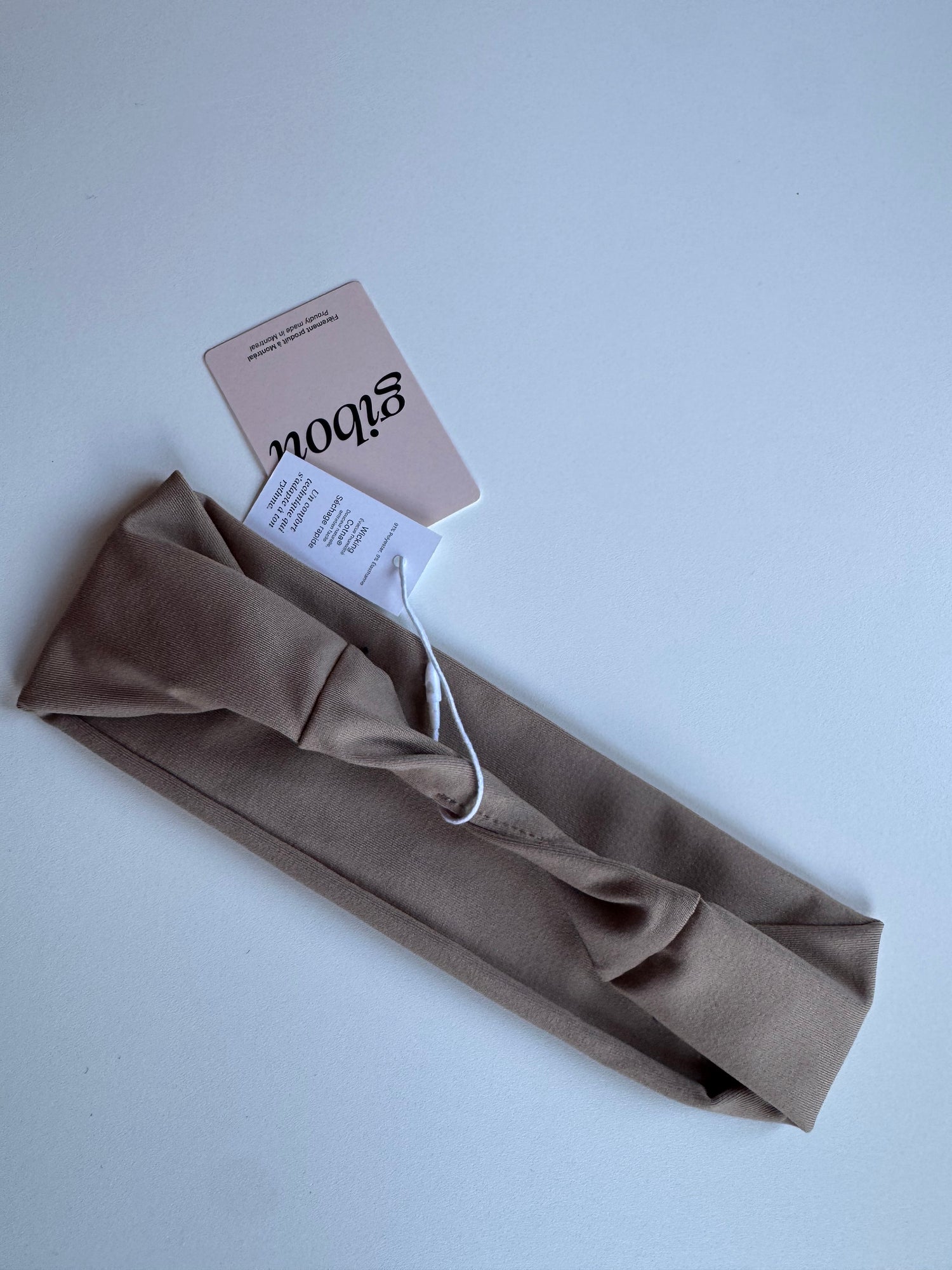 échantillon - Bandeau plat Cotna taupe twisté