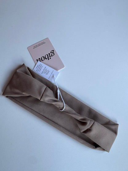 échantillon - Bandeau plat Cotna taupe twisté