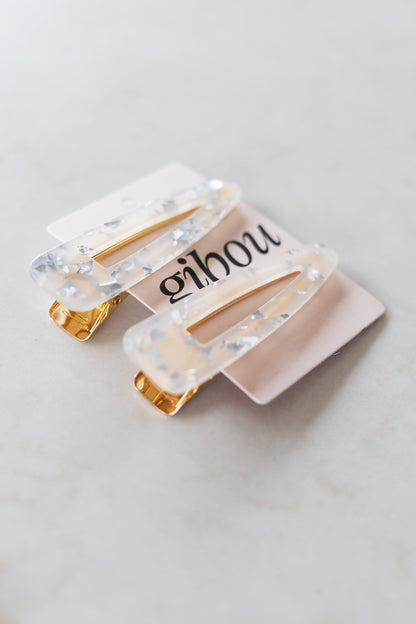 Barrette pointée effet argenté (ensemble de 2) - gibou.ca